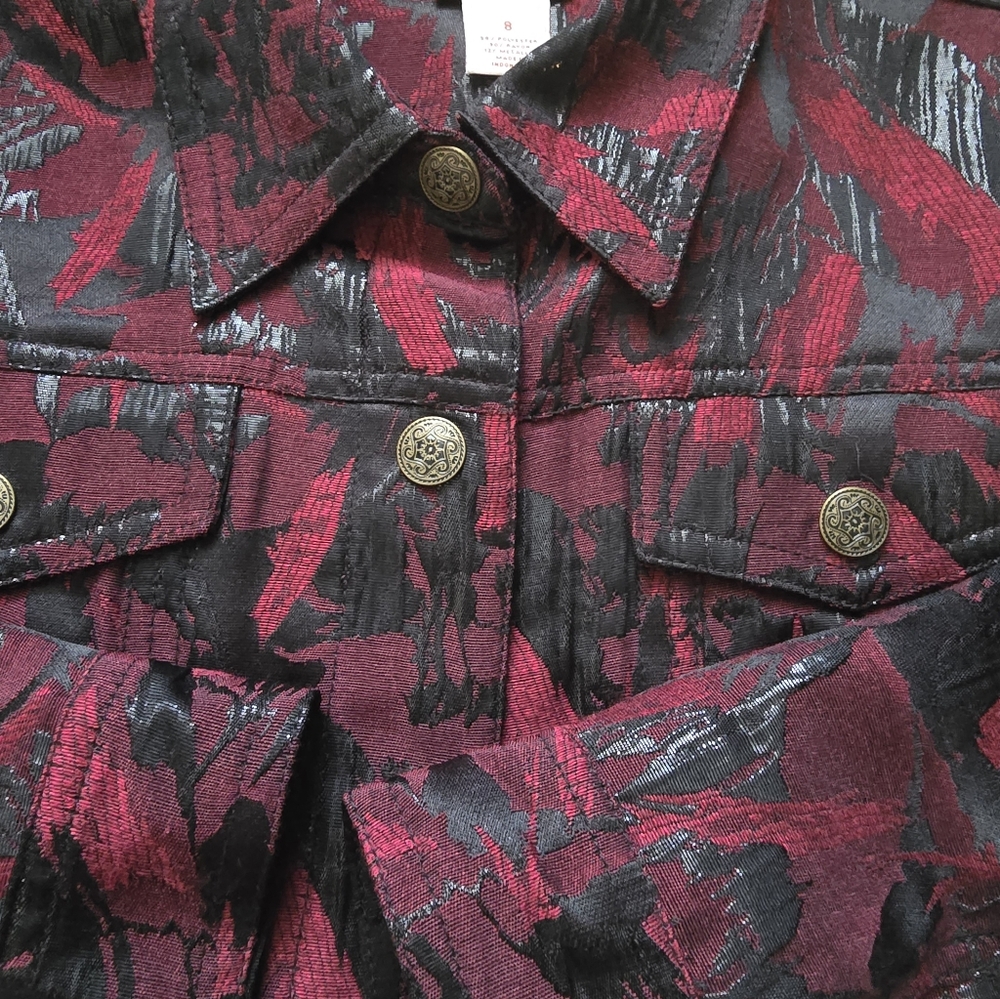 Ruby Rd. Red And Black Jacket, Size 8 - image 4